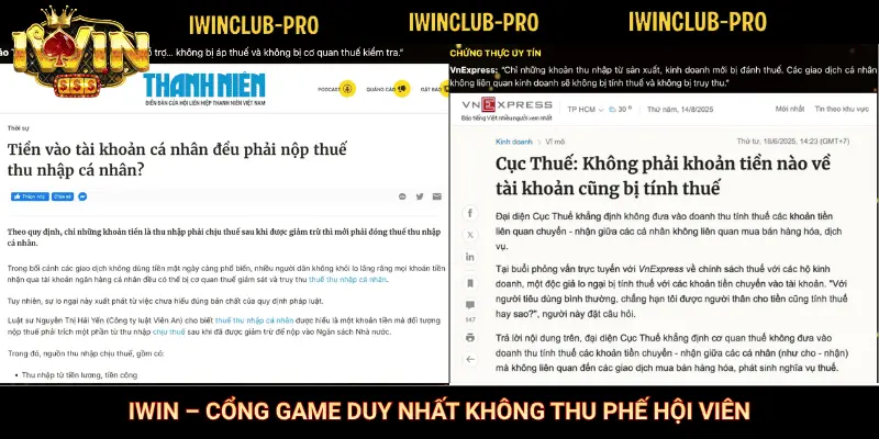 iWin – Cổng game duy nhất không thu phế hội viên
